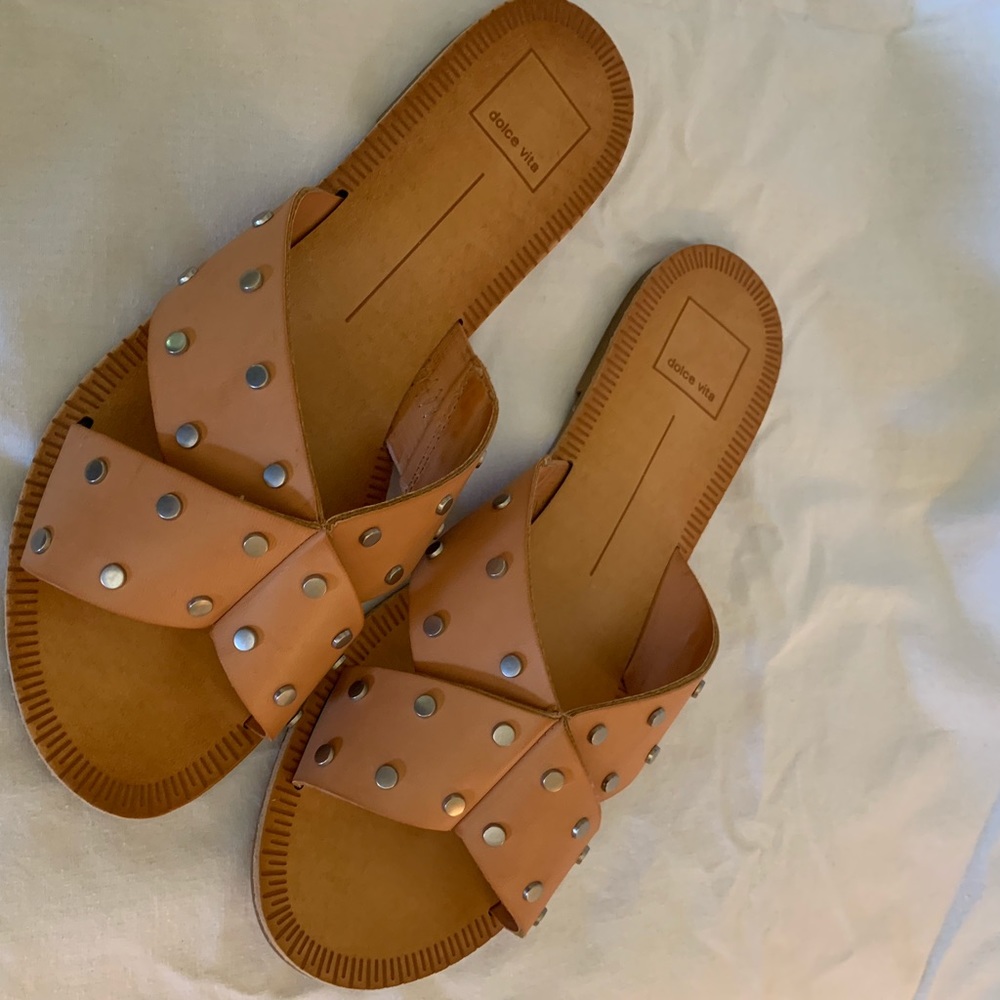 Dolce Vita Nude Studded Stella Slide Size 9.5 - Picture 2 of 7